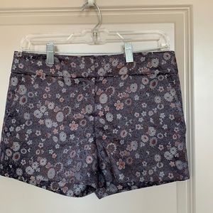 LOFT Jacquard Purple Floral Shorts